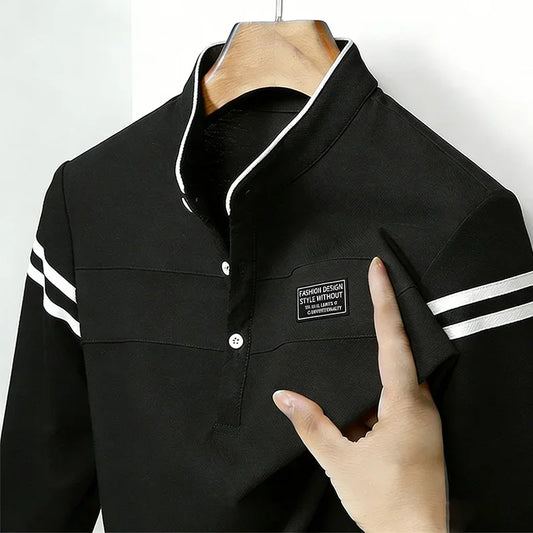Men's Casual Slim Fit Long Sleeve Golf Shirt