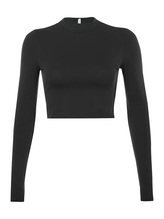 Long Sleeve Womens crop top T-shirt
