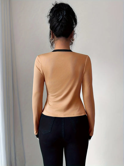 Cropped Crop Top and Contrast Trim Cardigan Blazer