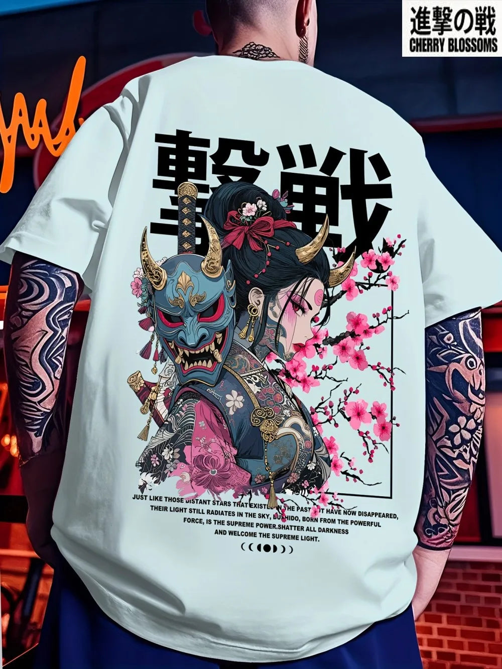 Men's ghost dancer letter print comfortable and breathable round neck T-shirt